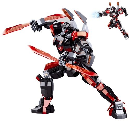 WULOBOOI Mech Robot Building Blocks Sets with 2 Weapons Forms Transforming Dark Wanderer Mech Model Building Toy Kit, 585 Pieces Creative for Adults Men or Boys 8+