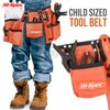 Hi-Spec 16pc Orange Kids Tool Set & Child Size Tool Belt With Real Metal Hand Tools for Building, Woodwork & Construction Learning