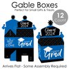 Big Dot of Happiness Blue Grad - Best is Yet to Come - Treat Box Party Favors - 2024 Royal Blue Graduation Party Goodie Gable Boxes - Set of 12