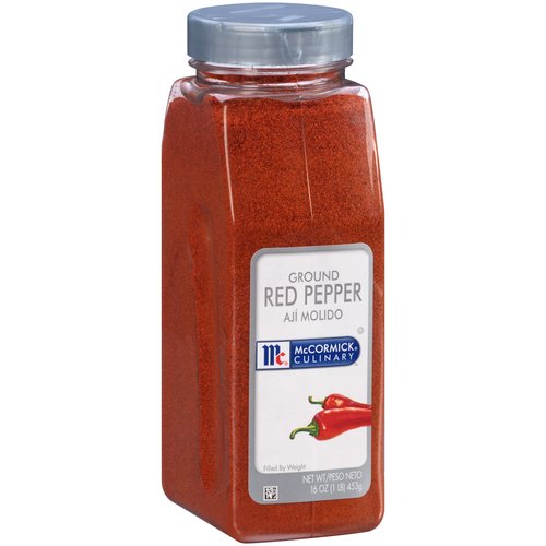McCormick Culinary Ground Red Pepper, 16 oz - One 16 Ounce Container of Red Pepper Seasoning, Made from Dried Ground Red Chili Peppers for a Zesty Flavor
