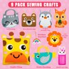 Sofier Beginner Sewing Kit for Kids 9 Pack Cute Felt DIY Crafts Arts and Crafts for Girls Animal Purse Bags Birthday Christmas Gift Idea