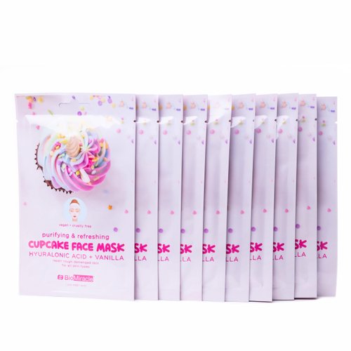 BioMiracle Purifying & Refreshing Cupcake Face Mask (10 Pack) (10 Sheets)