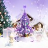 MEIEST Christmas Tree Building Blocks Set,DIY Purple Crystal Christmas Tree Music Box,Xmas Holiday Construction Toy Gift,Home Decor