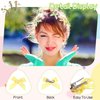 TIESOME 30PCS Mini Plaid Hair Bows, Green & Yellow Checkered Bows Clips for Hair Cute Small Hair Bow Barrettes Ribbon for Women Claw Clips Bowknot Hair Accessories for Women Girls