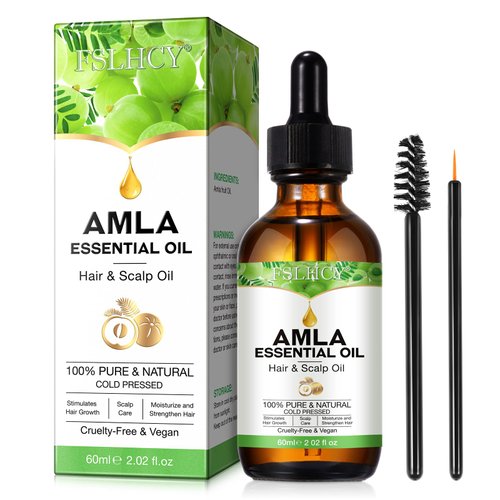 FSLHCY Amla Oil 60ML, Hair Oil for Healthy Hair Growth, Natural & Vegan, Promotes Thicker, Fuller, Shinier Hair for Men and Women