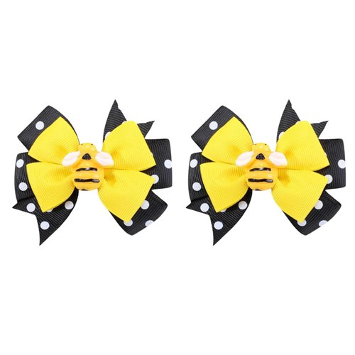 Cute Bows for Girls Bee Hair Accessories Yellow Ribbon Girls Bows Clips Spring Girls Bows for Hair French Hair Barrettes for Hair Styling