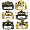 24Pcs Happy New Year Party Hats Crown 2025 for Adults Kids New Year Eve Caps Adjustable Paper Hats Cheers New Year's Party Classroom Supplies Decoration Favors,6 Styles