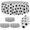 Oudain 6 Pcs Round Soccer Plastic Tablecloth 84 Inch Soccer Party Table Cloth Sports Ball Theme Disposable Table Cover Waterproof Soccer Party Supplies for Boys Birthday Outdoor Kitchen Decorations