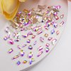 Canvalite 1820Pcs Rhinestones Nail Gems, 12 Styles 3D Glass Crystals Charms Shiny Multi Shape Flatback Nail Rhinestones for Nail Art with Picker and Tweezers for DIY Nail Art