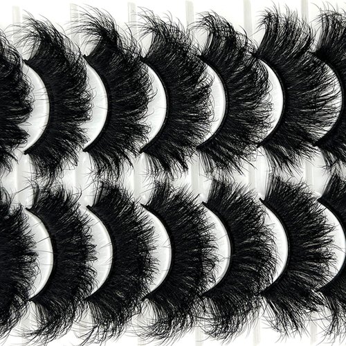 loladook Mink Lashes Fluffy Long 3D Faux Mink Lashes Wispy 20/25mm Big Dramatic Strip Lashes That Look Like Extensions Thick Cat Eye Lashes Pack False Eyelashes