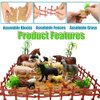 Farm Animals Figurines Toys, 53PCS Realistic Plastic Farm Playset with Fences Soil Building Blocks, Farm Figures Learning Educational Toys for Boys Girls, Toddlers Cupcake Topper Birthday Set