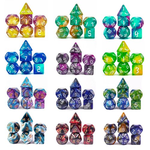 Poludie DND Dice Sets, 175Pcs Polyhedral D&D Dice with 4 Leather Bags for D&D (Dungeon and Dragon), Role-Playing Games, MTG Table Games(25Sets)