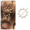 Vacaonio Boho Pearl Circle Hair Clip Barrette Open Circle Hair Barrette Pin Gold Pearl Side Clips Headwear Circle Pearl Barrette Geometric Hairclip Decorative Hair Accessories for Women and Girls