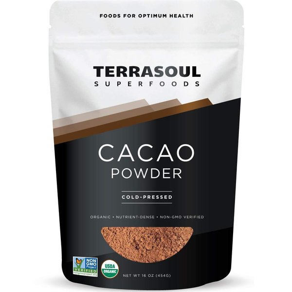 Terrasoul Superfoods Raw Organic Cacao Powder, 16 Oz, Rich Chocolate Goodness for Baking, Smoothies, and Blissful Hot Cocoa