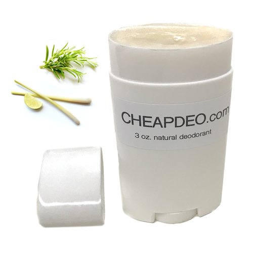 CHEAP Natural Deodorant - Premium All Natural ingredients, Swedish Shea Butter, NO Aluminum, NO Paraben, NO Propylene Glycol, with Arrowroot Powder, Coconut Oil, and it's CHEAP! (Lemongrass Rosemary)