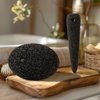 CopesFuda Natural Volcanic Pumice Stone for Feet & Hands. Foot Scrubber for Dead Skin Remover & Deep Cleansing, Cone Shape Stone for Hard-to-Reach Areas Corn Removal, 2 Pieces with Bamboo Charcoal