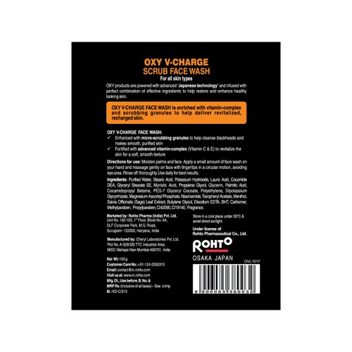 Oxy V-Charge Scrub Face Wash, 100g
