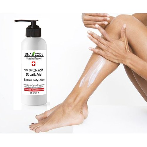 DNA CODE Skin Care Magic Lotion- 10% Glycolic 5% Lactic Acid Exfoliatingl Body Lotion w/Green Tea, Argan Oil, Papaya, Licorice.