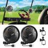 Roykaw Golf Cart Fan Portable USB Input Compatible with EZGO Club Car Yamaha, 3-speed Settings, 360 Degree Rotation, Long Lasting, Low Noise Designed, Quick Release & Won't Fall off