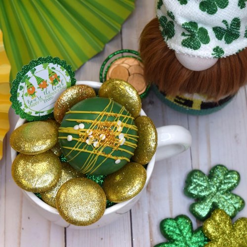 You're The Bomb Gnome Themed St. Patrick's Day Hot Cocoa Bomb Packaging Sticker Labels, Total of 40 2" Circle Stickers (20 Sets of 2) by AmandaCreation