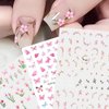 8pcs 3D Flower Nail Stickers Colorful Butterfly Nail Art Stickers Floral Nail Decals for Nail Art Supplies Cherry Blossom Nail Sticker Tulip Lavender Spring Nails Stickers Flower Stickers for Nails