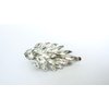 Small silver crystal leaf antique style hair alligator clip barrette for fine (Clip quantity: 2 clips, Pattern: Alligator clip)