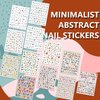 TailaiMei 12 Sheets Abstract Nail Art Stickers, Graffiti Fun Self-Adhesive Nail Decals, Minimalist Art Nail Decoration for Women