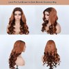 Domiso Ombre Honey Blonde Wear and Go Glueless Wigs Human Hair Pre Plucked Pre Cut Brown Blonde Mixed Lace Front Wigs Body Wave Hair 180% Density Glueless Wigs with Elastic Band for Women 22 Inch