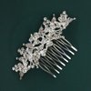 Brihasory Silver Bride Wedding Hair Comb Crystal Rhinestone Bridal Hair Accessories Party Prom Head Pieces Flower Hair Sides Elegant Hair Clips for Women and Girls Bridesmaids Gifts