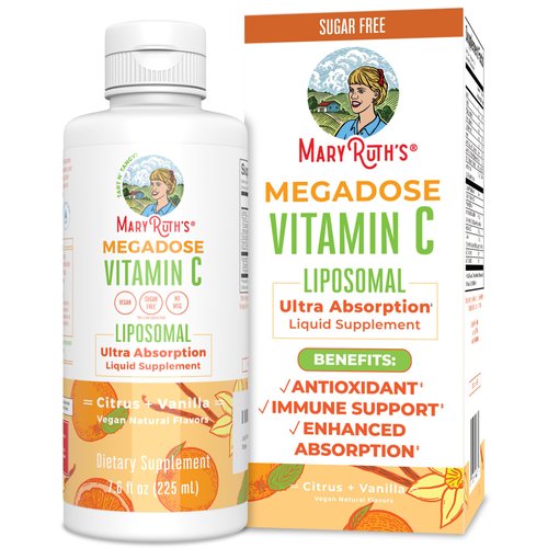 MaryRuth Organics Liposomal Vitamin C | Immune Support Supplement | Vitamin C 500mg | Megadose Vitamin C Supplement | Skin Care | Liquid Vitamin C | Vitamin E | Vegan | Non GMO | 30 Servings