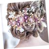 Beatifufu Hair Accessories - Alloy Floral Pearl Comb, Hair Clips, Headband for Brides, Girls, Wedding/Party Headpiece in Purple