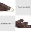 VONMELLI 3 Pack Women's Leather Belts for Jeans Pants Fashion Gold Buckle Ladies Dress Belt Black Coffee Beige S