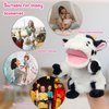 Easfan Cow Hand Puppet with Movable Mouth Interactive Storytelling Cute Soft Cow Plush Toy Creativity and Imagination Christmas Birthday Gifts for Toddlers Kids,9’’