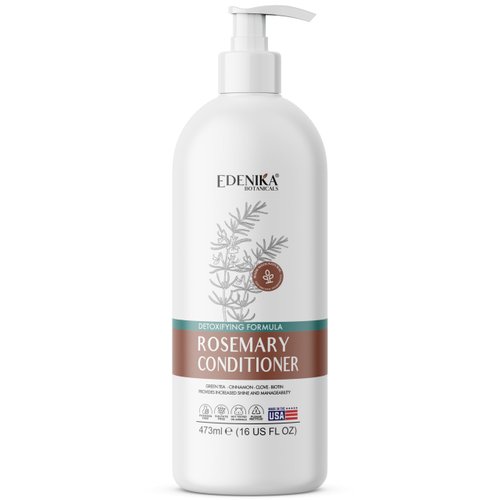 EDENIKA BOTANICALS Rosemary Conditioner with Green Tea, Cinnamon & Clove, 16 fl oz, Detoxifying & Hydrating Formula, Vegan, Sulfate-Free, Paraben-Free, for All Hair Types