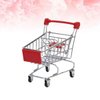 ibasenice Mini Supermarket Handcart, Shopping Trolley Toy Storage Container Toys Mini Carts Red Shopping Cart