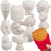 SCS Direct DIY Party Craft Kit Jumbo Blank Slow-Rising Squishies -12 Different 4-6" Designs -White Kawaii Sqwishy Toys for Painting, Soft Scented Stress Relief Art Crafts -Kids Holiday Birthday Gift