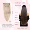 DIYOMO Hair Extensions Real Human Hair - Human Hair Clip In Extensions Soft&Natural Human Hair Extensions Clip Ins 120g 7pcs Real Hair Extensions Clip In Human Hair Straight&Invisible (18Inch,#16/22)