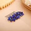 BERYUAN Crystal Flower Hair Comb for Women Girls Prom Crystals Hair Comb Wedding Headpiece for Bride Bridemaid Flower Girls BLUE