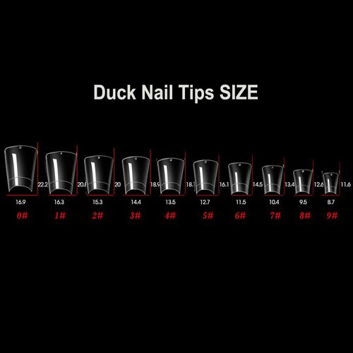 Duck Nail Tips 500PCS，SITELENABY Clear Duck Feet Flare Tips for Acrylic Nails,Wide French Half Cover Nail Tips for Nail Salons and DIY French ABS Nail Art Tips 10 Size (500pcs Duck nail tips)