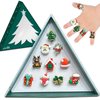 Christmas Stocking Stuffers Jewel Rings for Kids, Set of 10 Christmas-Themed Adjustable Holiday Dress-Up Play Rings for Girls Christmas Tree Gift Box, Christmas Gift for Girls Age 3 4 5 6 7 8 and Up