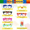 Hxezoc 12 Pcs DIY Building Bricks Glasses Building Blocks Games for Kids Creative Building Block Glasses Party Favors, Carnival Birthday Party, Classroom Games Supplies