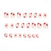 Square Press on Nails Short Fake Nails with Heart Design Nude False Nails Full Cover Acrylic Artificial Nails Glossy Glue on Nails Stick on Nails for Women Manicure Decoration 24Pcs