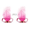 XKTEI 2pcs Feather Headdress,Sequins Headband,1920s Flapper Headpiece,Carnival Party Headwear,Costume for Gatsby Theme Party,Mardi Gras Feather Headband (Pink-1)