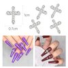 WOKOTO 20pcs Luxury Cross Nail Charms For Nail Art 3d Jewelry Flat Back Crystal Rhinestones Nail Cross Charms For Nails Crystal Cross Nail Art Charms Clear Diamond Cross Nail Jewels Nail 3d Charms