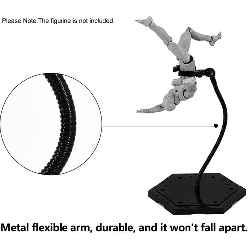 Yocoolfun 3 Pack Black Action Figure Stand,Action Figure Display Holder Stand Base,Compatible with HG RG SD SHF Gundam 1/144 Toy,Doll Stop Motion Holder Stand with Screwdriver