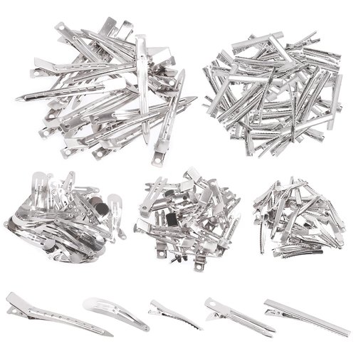 Swpeet 160Pcs Hair Accessories Kit - 5 Pattern Metal Barrettes, Alligator Clips, Duck Bill Clips,...