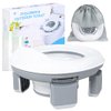 Beavtaens Portable Potty with Leakproof Washable Liner, 3 in 1 Travel Potty Used as Standalone Potty & Potty Ring, Foldable Potty with Handbag & 20 Disposable Liners, 4 Leg Support Car Potty (Gray)