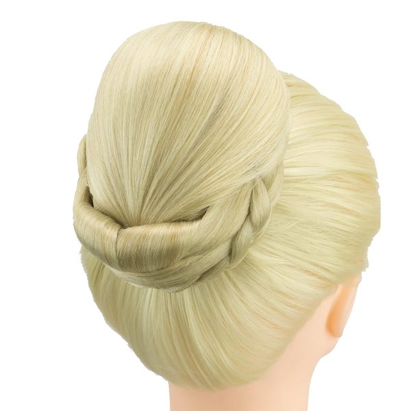 IMISSU Braided Chignon Dancer Hair Cover Donut Hair Pieces Scrunchies Hair Bun Wig Clips Updo Wedding Party for Women (M6 Dirty Blonde)