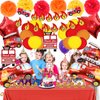Fire Truck Theme Birthday Party Supplies Fireman Happy Birthday Banner Firefighter Cake Topper Balloon Sticker Decorations For Boys Birthday Party …