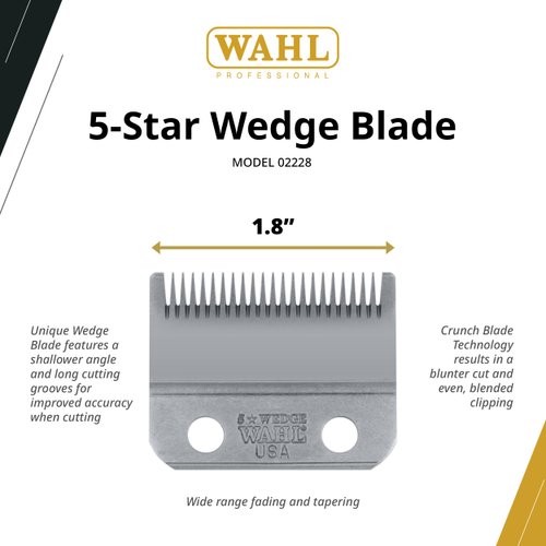 Wahl Professional Wedge Blade, High-Precision Replacement for Hair Clippers, Stainless Steel, Fits 5-Star Legend